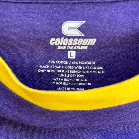 Colosseum LSU Tigers 3/4 Length Sleeve Large Cotton/Polyester Blend Shirt - Picture 5 of 5